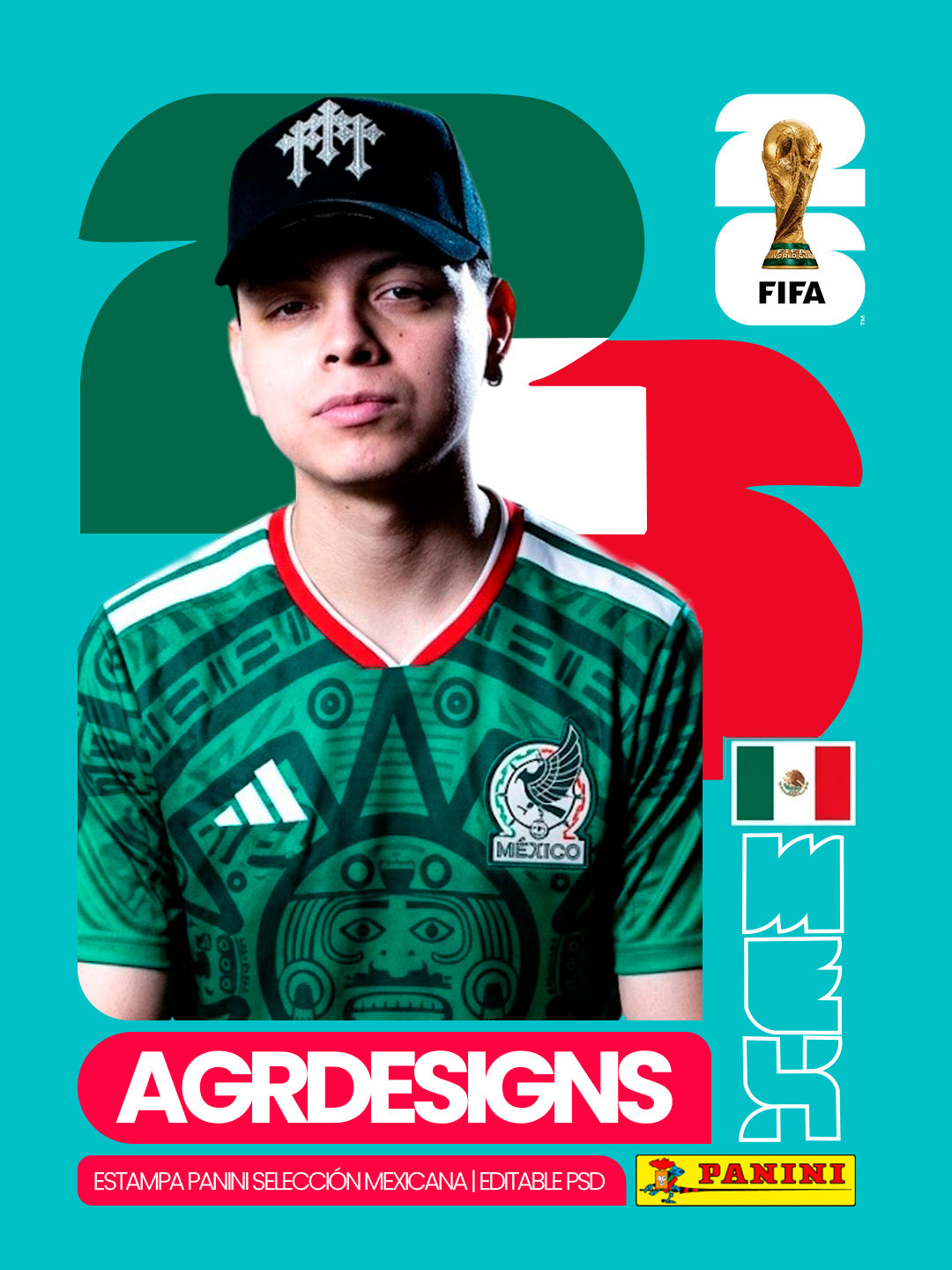 PANINI ESTAMPA SELECCION MEXICANA | PSD EDITABLE
